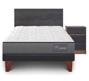 Cama europea 1.5 plazas Anatomic patas + set Espresso