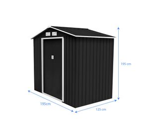 Bodega de jardín negro 195x195x125 cm