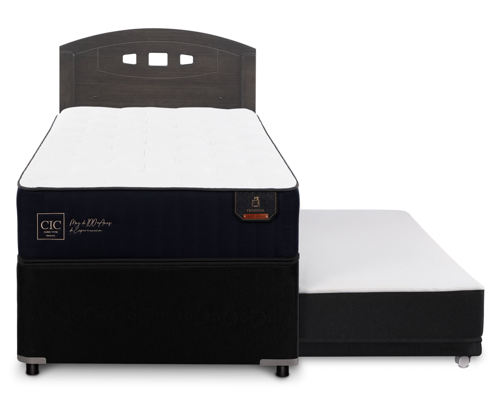 CIC Diván 1.5 plazas Premium + Respaldo Gales azul/gris