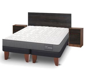 Cama europea 2 plazas Anatomic base dividida patas + set Espresso