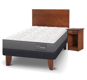 Cama europea 1.5 plazas Anatomic patas + set Villarrica