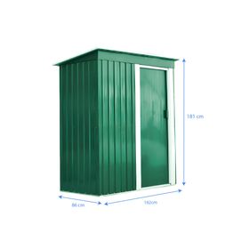 Bodega de jardín verde 181x162x86 cm