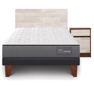 Cama europea 1.5 plazas Anatomic patas + set Legno