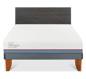 Cama europea 2 plazas Excellence Plus + respaldo Villarrica gris