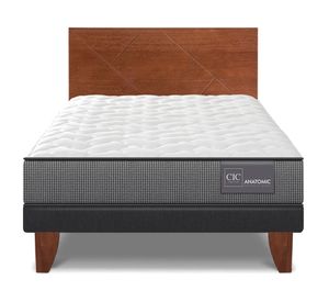 Cama europea 1.5 plazas Anatomic patas + respaldo Villarrica
