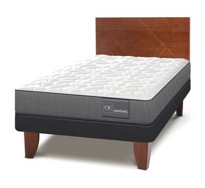 Cama europea 1.5 plazas Anatomic patas + respaldo Villarrica