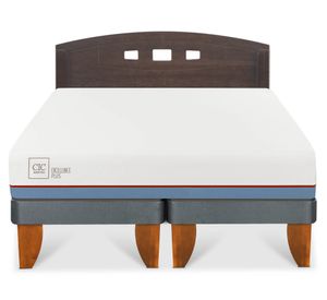 Cama europea 2 plazas Excellence Plus base dividida + respaldo Gales gris