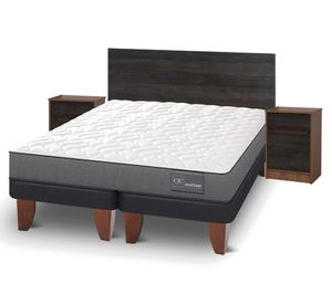 Cama europea king Anatomic patas + set Espresso