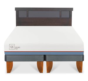 Cama europea 2 plazas Excellence Plus base dividida + respaldo Dublín gris