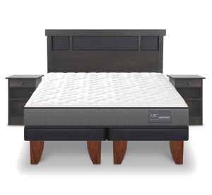Cama europea 2 plazas Base Dividida Anatomic + Set Dublin gris