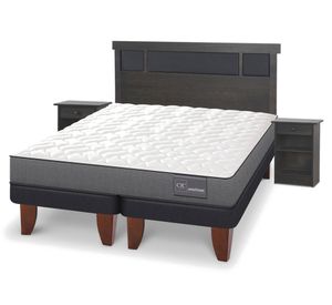 Cama europea 2 plazas Base Dividida Anatomic + Set Dublin gris