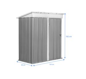 Bodega de jardín gris 182x161x94 cm