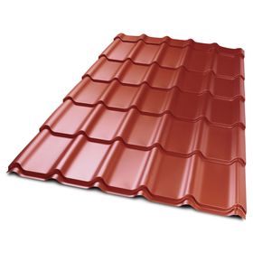 Teja metálica continua Curva terracota 0,4x1075x3660 mm