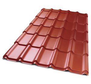 Teja metálica continua Curva terracota 0,4x1075x3660 mm