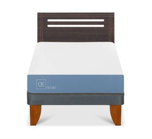 Cama europea 1.5 plazas Excellence +  Respaldo Múnich gris