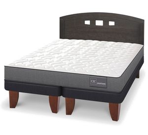 Cama europea 2 plazas Anatomic base dividida patas + respaldo Gales gris