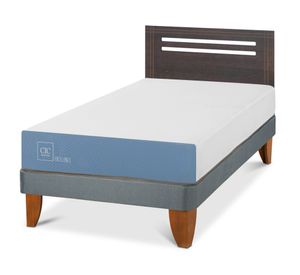 Cama europea 1.5 plazas Excellence +  Respaldo Múnich gris