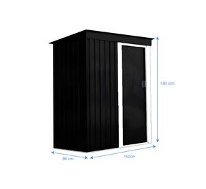 Bodega de jardín negro 181x162x86 cm