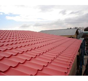 Teja metálica continua Apaisada terracota 0.4x1110x3660 mm