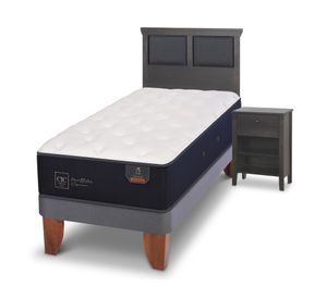 Cama europea 1.5 plazas Premium +  Set Torino azul/gris