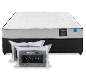 Cama americana Star 2 plazas base dividida + set almohadas