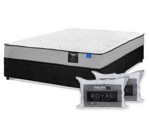 Cama americana Star 2 plazas base dividida + set almohadas