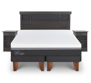 Cama europea 2 plazas Base Dividida Ortopedic Advance + Set Dublin gris