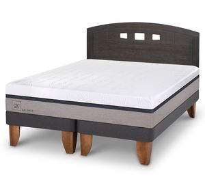 Cama europea 2 plazas Base Dividida Balance + Respaldo Gales gris