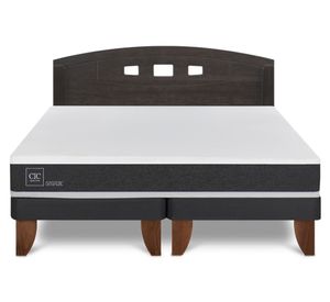 Cama europea 2 plazas Base Dividida Ortopedic + Respaldo Gales gris