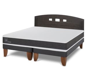 Cama europea 2 plazas Base Dividida Ortopedic + Respaldo Gales gris