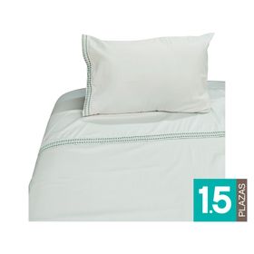 Juego de sábanas 1.5 plazas poliéster verde