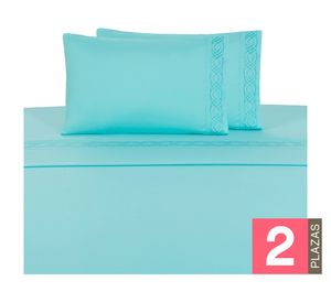 Sábanas 2 plazas Waterspout celeste