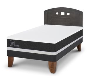 Cama europea 1.5 plazas Ortopedic + Respaldo Gales gris