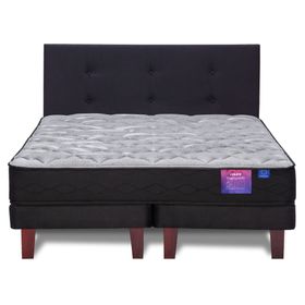 Cama europea Therapedic Plus king base dividida + respaldo Royal negro