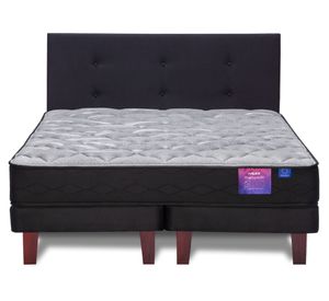 Cama europea Therapedic Plus king base dividida + respaldo Royal negro