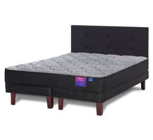 Cama europea Therapedic Plus king base dividida + respaldo Royal negro