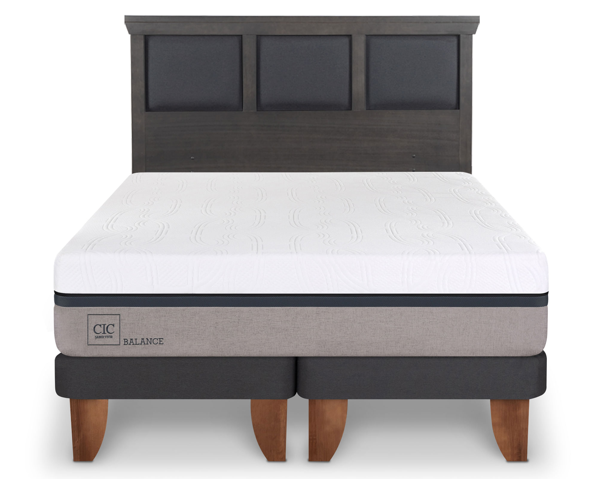 CIC Cama europea King Balance + Respaldo Torino gris