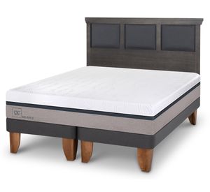 Cama europea King Balance +  Respaldo Torino gris