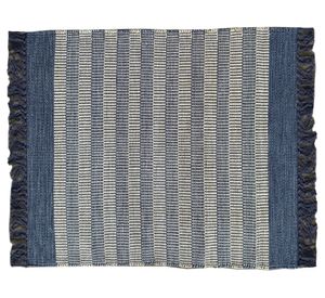 Alfombra grande Kalu algodón azul 200x300 cm