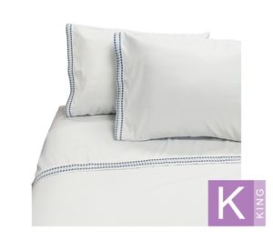 Juego de sábanas king poliéster celeste