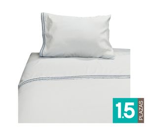 Juego de sábanas 1.5 plazas poliéster celeste