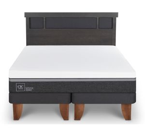 Cama europea 2 plazas Ortopedic Advance base dividida patas + respaldo Dublín gris