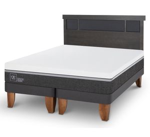 Cama europea 2 plazas Ortopedic Advance base dividida patas + respaldo Dublín gris