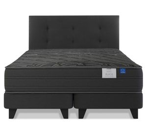 Cama europea Black king base dividida + respaldo Royal negro