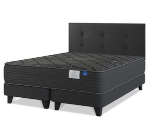 Cama europea Black king base dividida + respaldo Royal negro