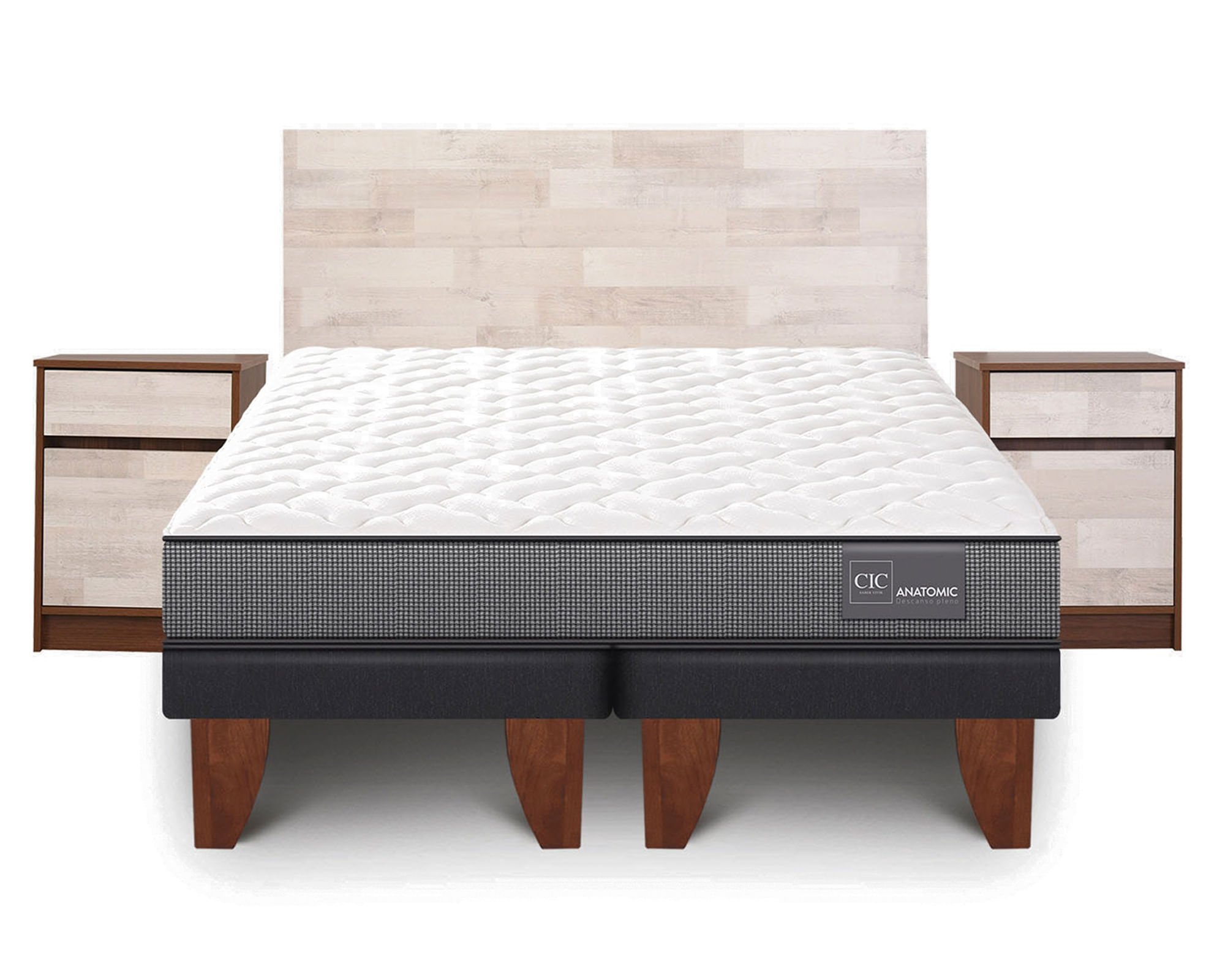 CIC Cama europea king Anatomic patas + set Legno