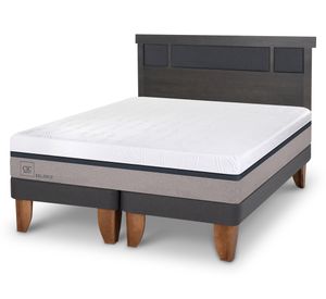 Cama europea King Balance +  Respaldo Dublin gris