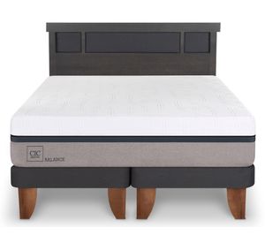 Cama europea 2 plazas Base Dividida Balance + Respaldo Dublin gris