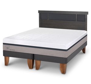 Cama europea 2 plazas Base Dividida Balance + Respaldo Dublin gris