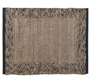Bajada de cama Melange yute negro/beige 60x90 cm